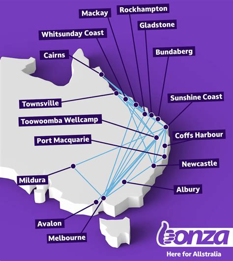 bonza airlines route map
